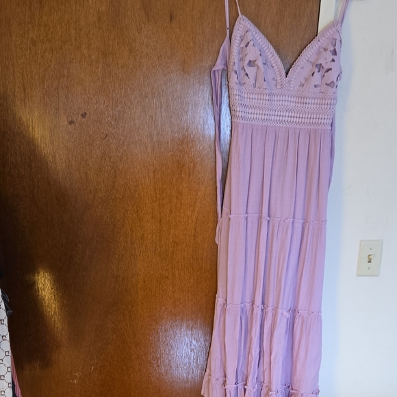 Love Tree Dresses & Skirts - Love Tree Lavender Pink Crochet Bodice Maxi Dress